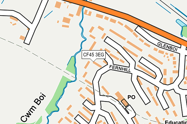 CF45 3EG map - OS OpenMap – Local (Ordnance Survey)