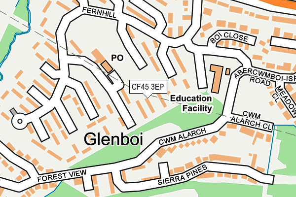 CF45 3EP map - OS OpenMap – Local (Ordnance Survey)