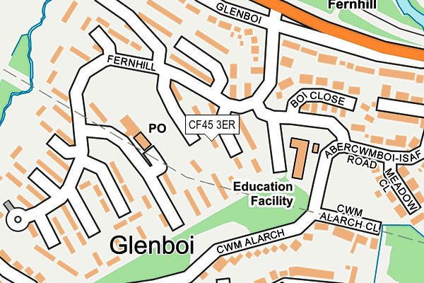 CF45 3ER map - OS OpenMap – Local (Ordnance Survey)