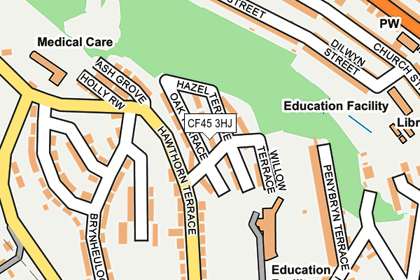 CF45 3HJ map - OS OpenMap – Local (Ordnance Survey)