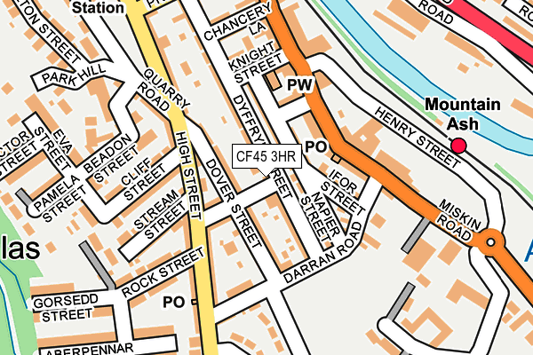CF45 3HR map - OS OpenMap – Local (Ordnance Survey)