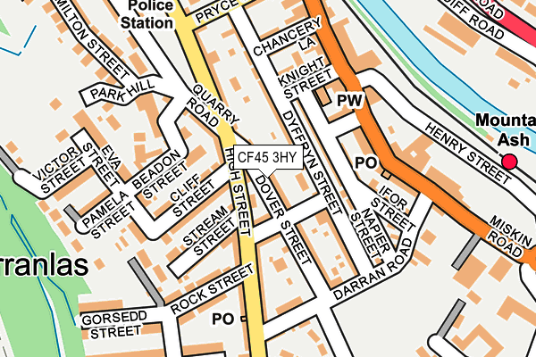 CF45 3HY map - OS OpenMap – Local (Ordnance Survey)