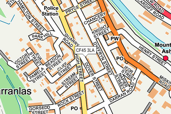 CF45 3LA map - OS OpenMap – Local (Ordnance Survey)