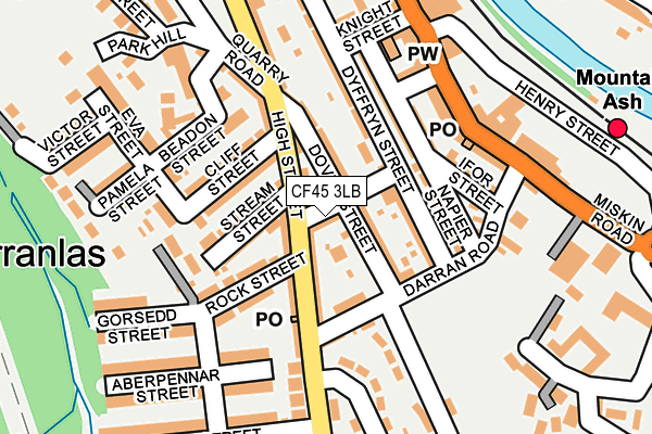 CF45 3LB map - OS OpenMap – Local (Ordnance Survey)