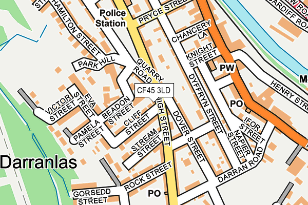 CF45 3LD map - OS OpenMap – Local (Ordnance Survey)