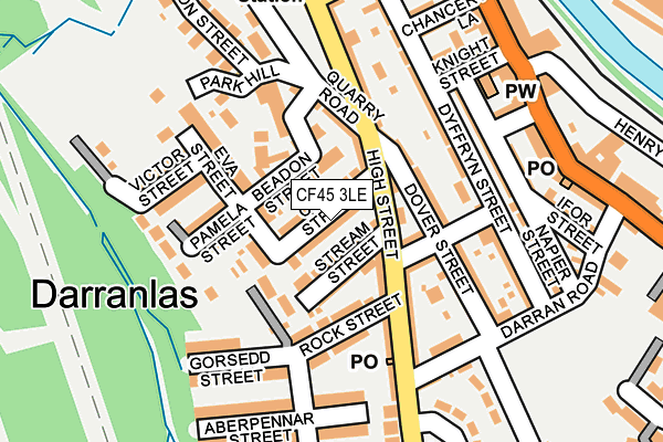 CF45 3LE map - OS OpenMap – Local (Ordnance Survey)