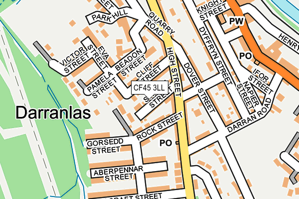 CF45 3LL map - OS OpenMap – Local (Ordnance Survey)