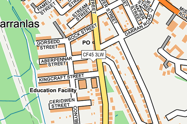 CF45 3LW map - OS OpenMap – Local (Ordnance Survey)