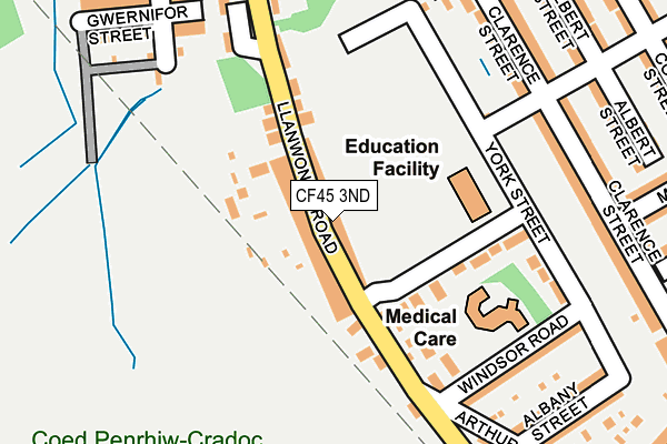 CF45 3ND map - OS OpenMap – Local (Ordnance Survey)