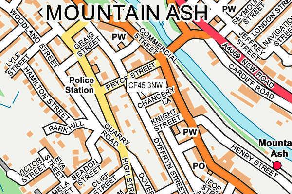 CF45 3NW map - OS OpenMap – Local (Ordnance Survey)