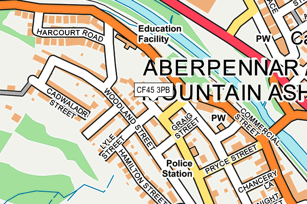 CF45 3PB map - OS OpenMap – Local (Ordnance Survey)