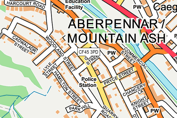 CF45 3PD map - OS OpenMap – Local (Ordnance Survey)