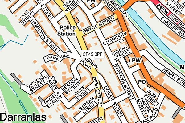 CF45 3PF map - OS OpenMap – Local (Ordnance Survey)