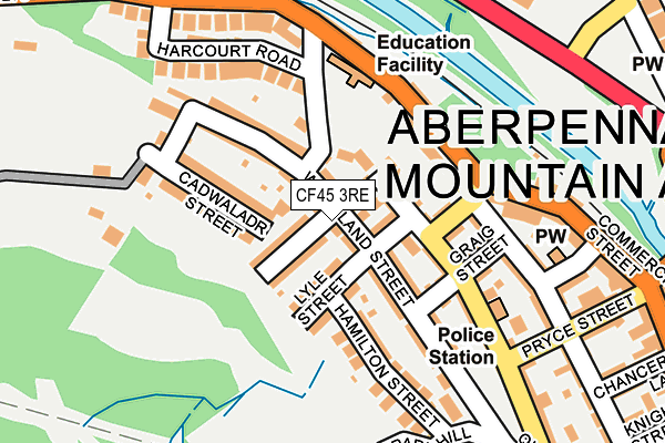 CF45 3RE map - OS OpenMap – Local (Ordnance Survey)