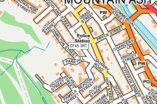 CF45 3RT map - OS OpenMap – Local (Ordnance Survey)