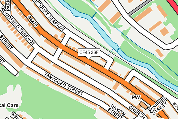 CF45 3SF map - OS OpenMap – Local (Ordnance Survey)