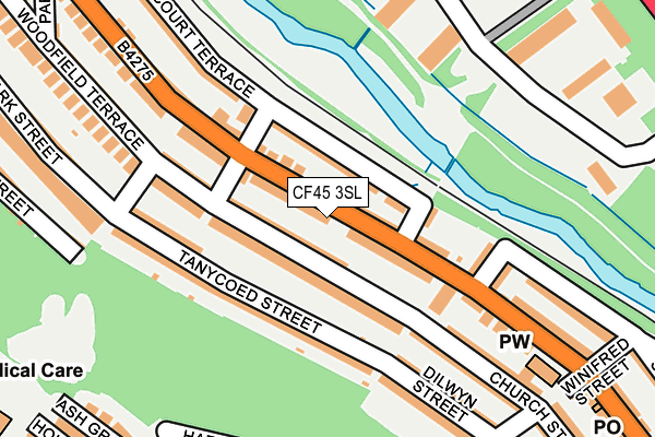 CF45 3SL map - OS OpenMap – Local (Ordnance Survey)