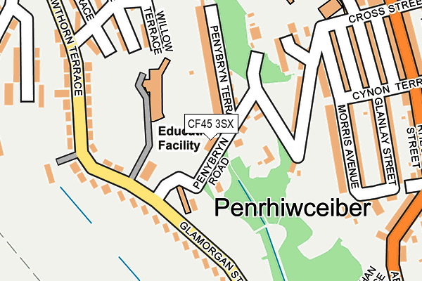 CF45 3SX map - OS OpenMap – Local (Ordnance Survey)