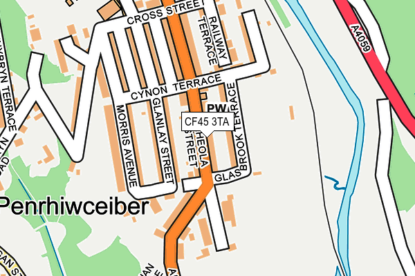 CF45 3TA map - OS OpenMap – Local (Ordnance Survey)