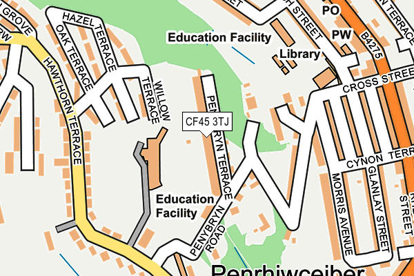 CF45 3TJ map - OS OpenMap – Local (Ordnance Survey)