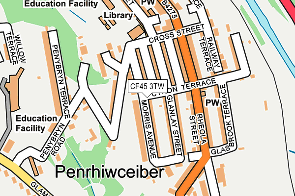 CF45 3TW map - OS OpenMap – Local (Ordnance Survey)