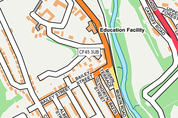 CF45 3UB map - OS OpenMap – Local (Ordnance Survey)