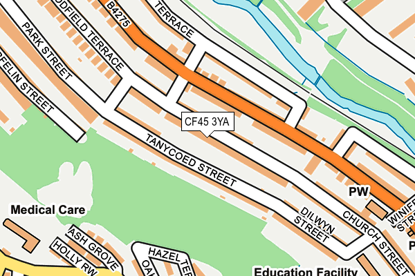 CF45 3YA map - OS OpenMap – Local (Ordnance Survey)