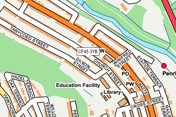 CF45 3YB map - OS OpenMap – Local (Ordnance Survey)