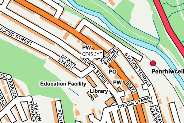 CF45 3YF map - OS OpenMap – Local (Ordnance Survey)