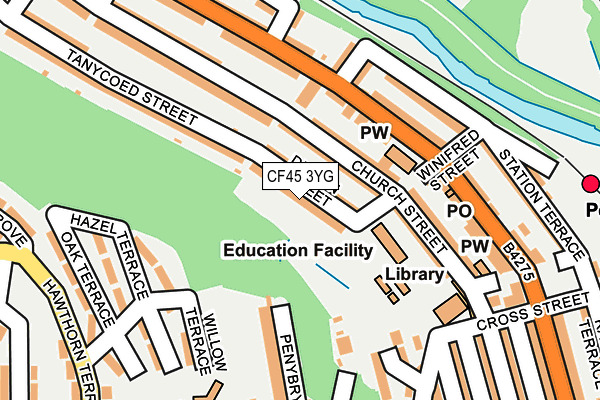 CF45 3YG map - OS OpenMap – Local (Ordnance Survey)