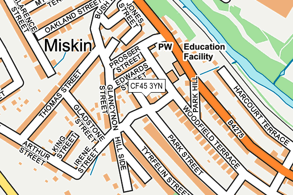 CF45 3YN map - OS OpenMap – Local (Ordnance Survey)