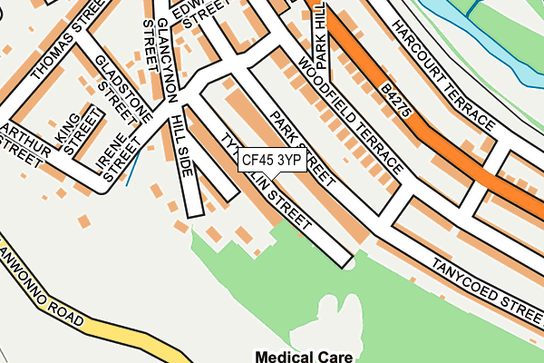 CF45 3YP map - OS OpenMap – Local (Ordnance Survey)