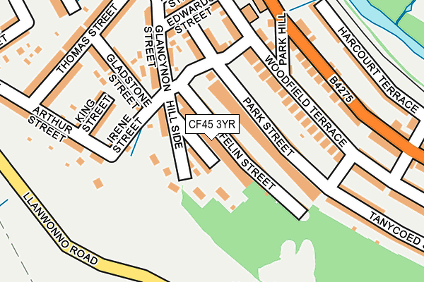 CF45 3YR map - OS OpenMap – Local (Ordnance Survey)