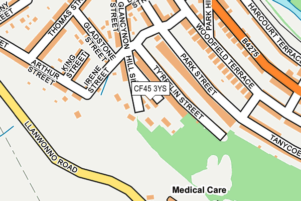 CF45 3YS map - OS OpenMap – Local (Ordnance Survey)