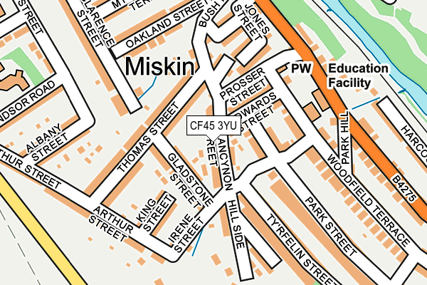 CF45 3YU map - OS OpenMap – Local (Ordnance Survey)