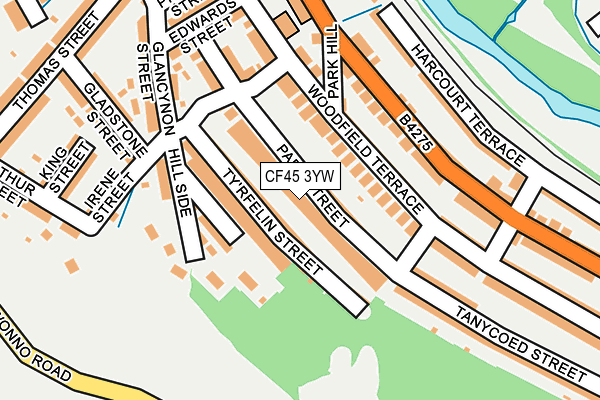 CF45 3YW map - OS OpenMap – Local (Ordnance Survey)