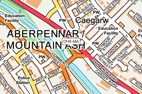 CF45 4AA map - OS OpenMap – Local (Ordnance Survey)