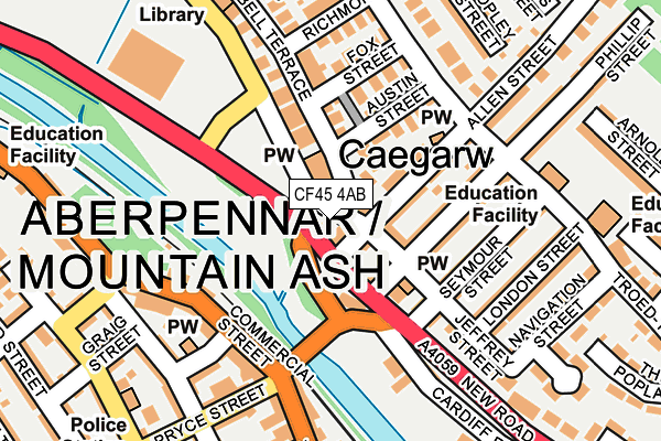 CF45 4AB map - OS OpenMap – Local (Ordnance Survey)