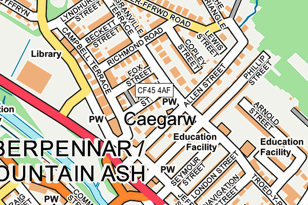 CF45 4AF map - OS OpenMap – Local (Ordnance Survey)