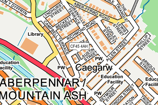 CF45 4AH map - OS OpenMap – Local (Ordnance Survey)