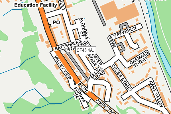 CF45 4AJ map - OS OpenMap – Local (Ordnance Survey)