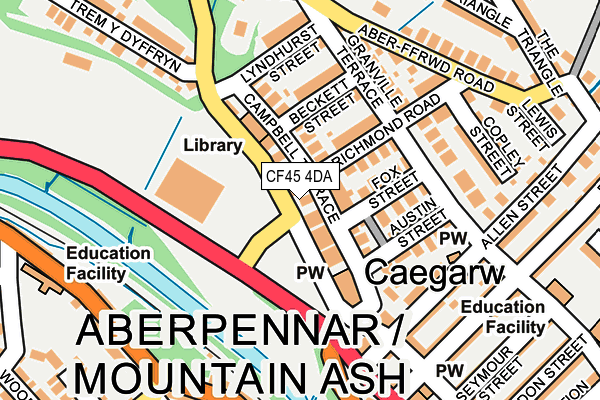 CF45 4DA map - OS OpenMap – Local (Ordnance Survey)