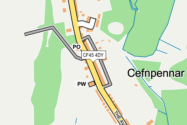 CF45 4DY map - OS OpenMap – Local (Ordnance Survey)
