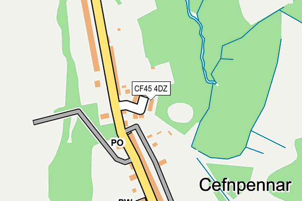 CF45 4DZ map - OS OpenMap – Local (Ordnance Survey)