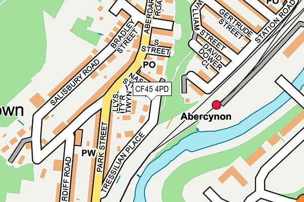 CF45 4PD map - OS OpenMap – Local (Ordnance Survey)