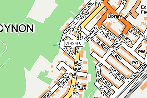 CF45 4PU map - OS OpenMap – Local (Ordnance Survey)