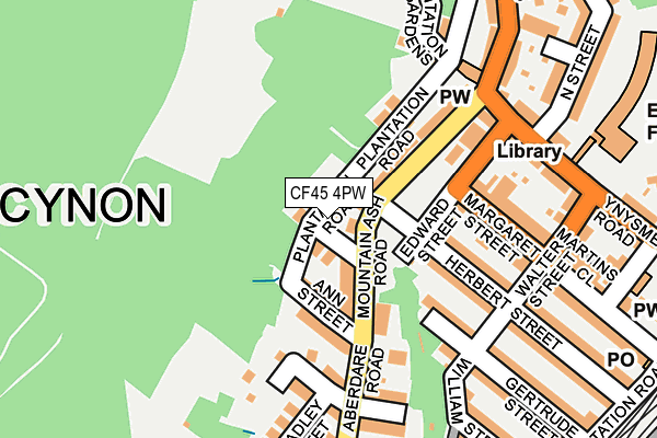 CF45 4PW map - OS OpenMap – Local (Ordnance Survey)