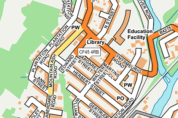 CF45 4RB map - OS OpenMap – Local (Ordnance Survey)
