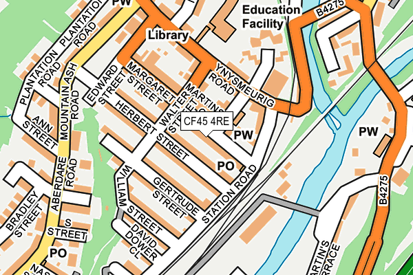 CF45 4RE map - OS OpenMap – Local (Ordnance Survey)