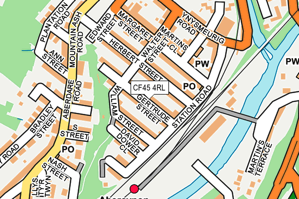 CF45 4RL map - OS OpenMap – Local (Ordnance Survey)